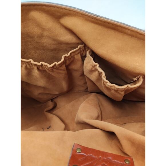 Patricia Nash Saddle Tan Leather Rosolini Tooled Buckle Flap Crossbody Bag EUC - Picture 15 of 16